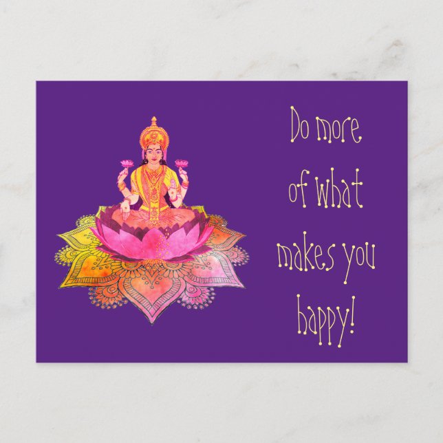 Happy Diwali - Deepalavi Lakshmi Goddess 4 Postkarte (Vorderseite)