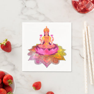 Happy Diwali - Deepalavi Lakshmi Goddess 4 Serviette