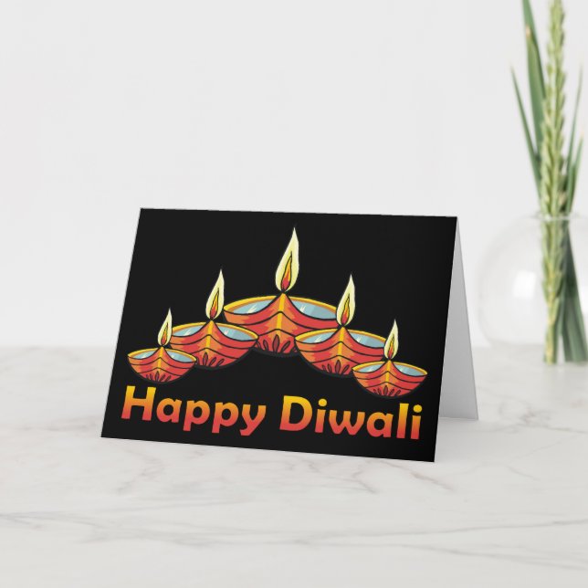 Happy Diwali Deepas Grußkarte Karte (Vorderseite)