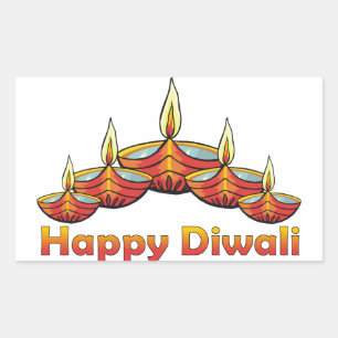 Happy Diwali Deepas Rechteckiger Aufkleber