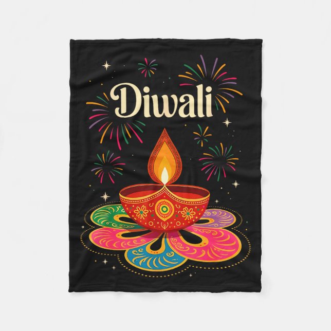 Happy Diwali Deepavali Hindu Indian Festival Of Li Fleecedecke (Vorderseite)