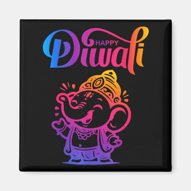 Happy Diwali Deepavali Hindu Indian Festival Of Li Magnet (Vorne)