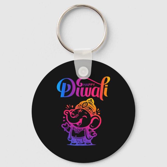 Happy Diwali Deepavali Hindu Indian Festival Of Li Schlüsselanhänger (Vorderseite)