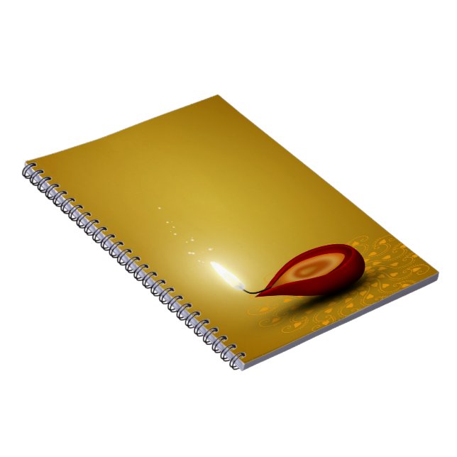 Happy Diwali Diya - Notebook Notizblock (Rechte Seite)