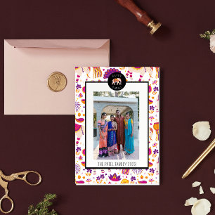 Happy Diwali Elephant Holiday Foto Card Feiertagskarte