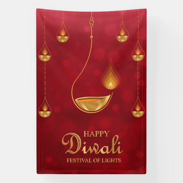 Happy Diwali Festival der Lichter Banner (Vertikal)