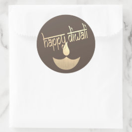 Happy Diwali Festival des Lichts Runder Aufkleber