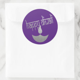 Happy Diwali Festival des Lichts Runder Aufkleber