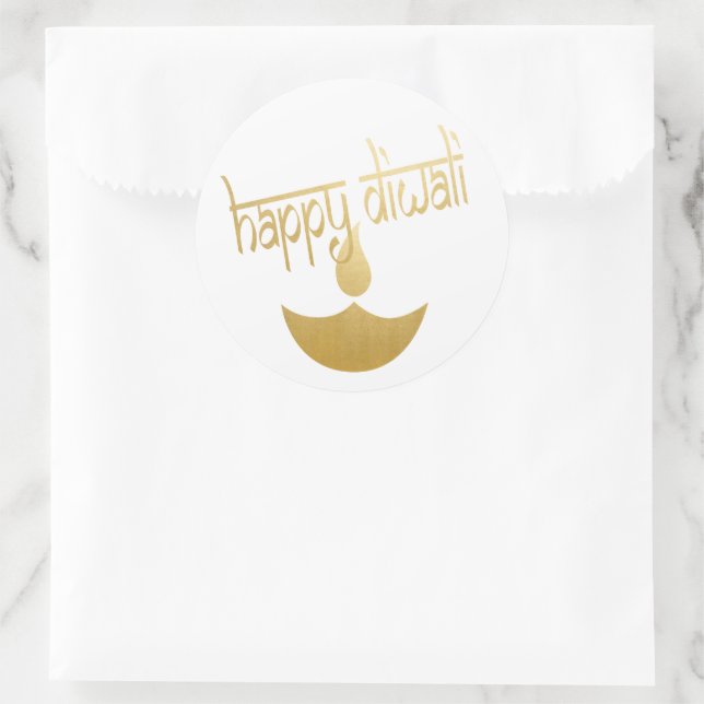Happy Diwali Festival des Lichts Runder Aufkleber (Tasche)