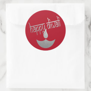 Happy Diwali Festival des Lichts Runder Aufkleber
