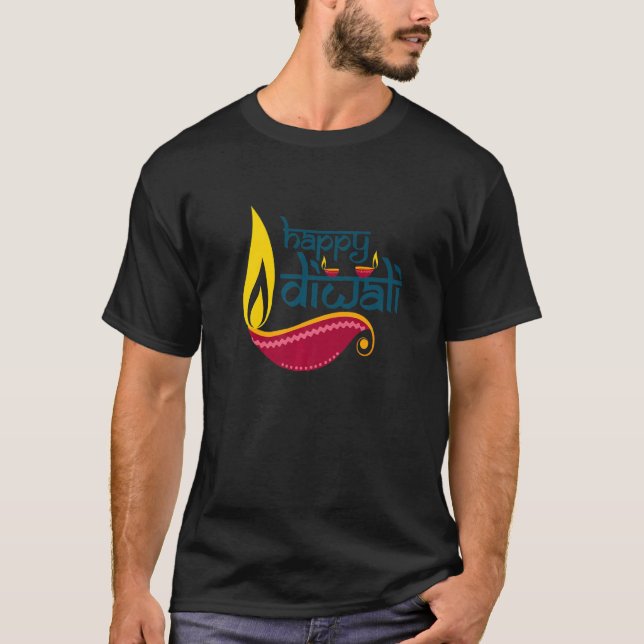 Happy Diwali Festival of Lights 3 Lights For India T-Shirt (Vorderseite)