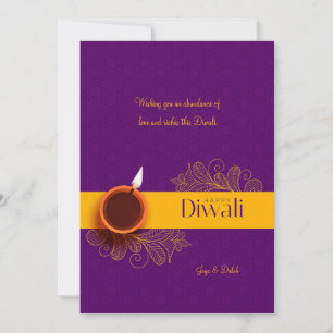 Happy Diwali Flat Holiday Card Feiertagskarte