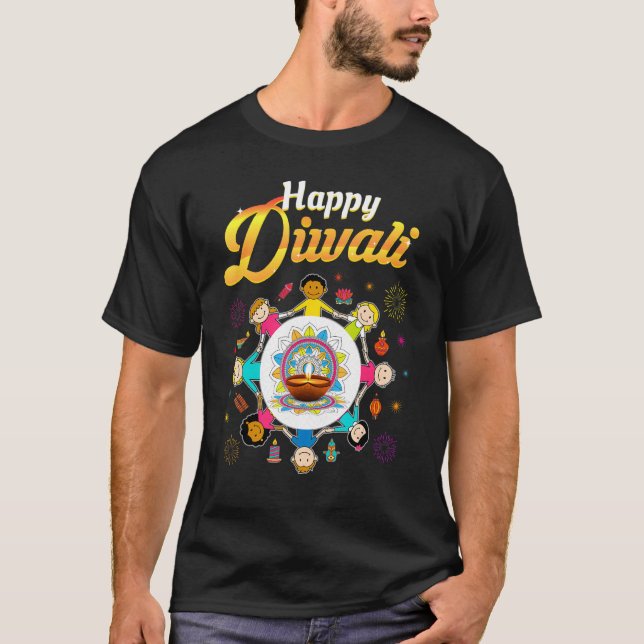 Happy Diwali for Kids Deepavali Festival Moon and  T-Shirt (Vorderseite)
