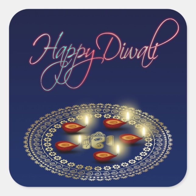 Happy Diwali Ganesha Rangoli - Sticker (Vorderseite)