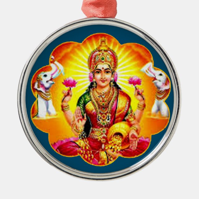 Happy diwali Gift Ideas Hindu Goddeß lakshmi Ornament Aus Metall (Vorne)