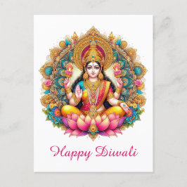 Happy Diwali Goddess Lakshmi Festival of Light Feiertagspostkarte