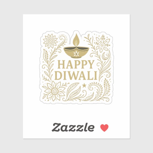 Happy Diwali Gold & Black Aufkleber Sheet (Blatt)