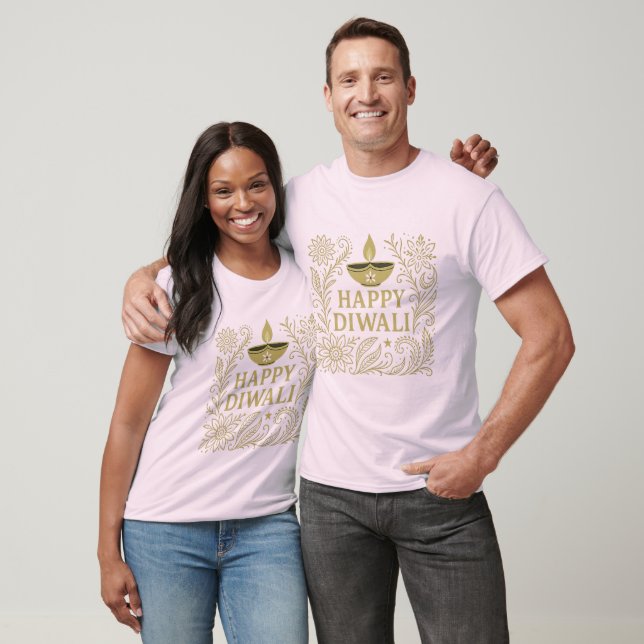 Happy Diwali Gold & Black Men Basic T - Shirt (Unisex)