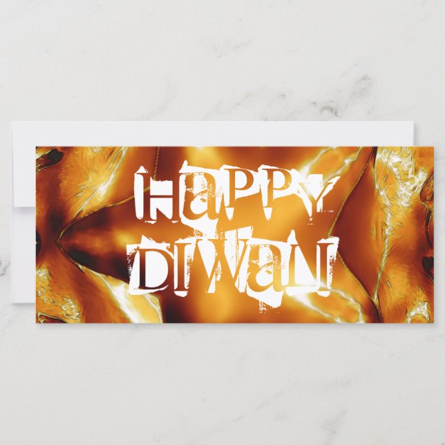 Happy Diwali Gruß Gold Kupfer Shiny Star (Vorderseite)