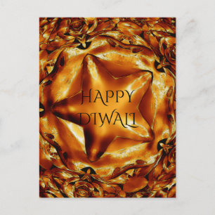 Happy Diwali Gruß Gold Kupfer Shiny Star Postkarte