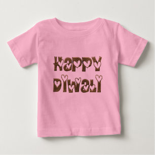 Happy Diwali Gruß Niedlich Hearts Typografie Baby T-shirt