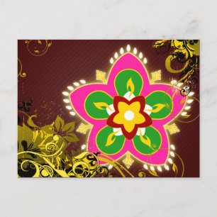 Happy Diwali Hi-Fi rangoli Postkarte