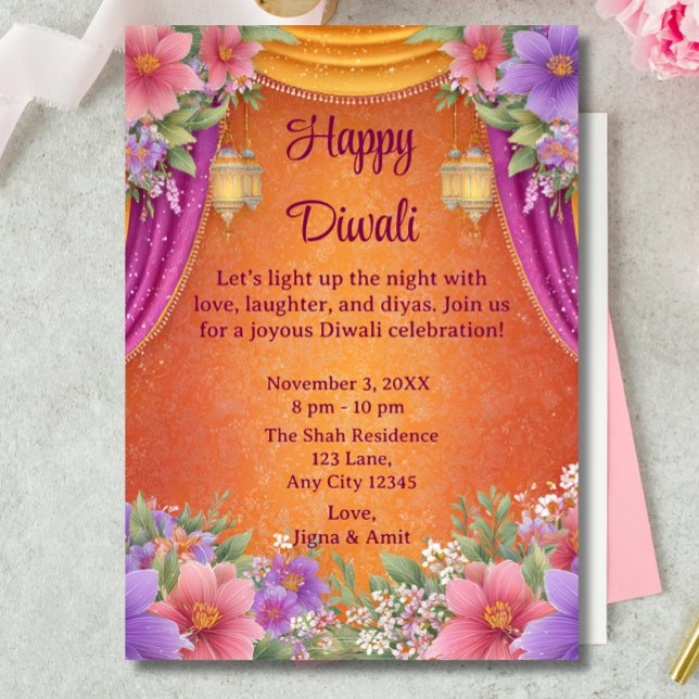 Happy Diwali Holiday Card Lampen - Einladung (Von Creator hochgeladen)