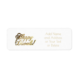 Happy Diwali Imitats Gold Foil Typografy Chic