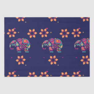 HAPPY DIWALI INDIA INDIAN ELEPHANT MANDALA SEIDENPAPIER