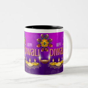 Happy Diwali indian Festival of Lights Zweifarbige Tasse