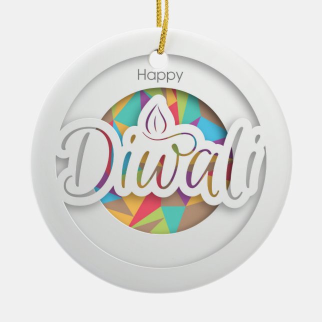Happy Diwali Keramik Ornament (Vorne)