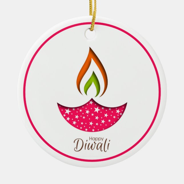 Happy Diwali Keramik Ornament (Vorne)