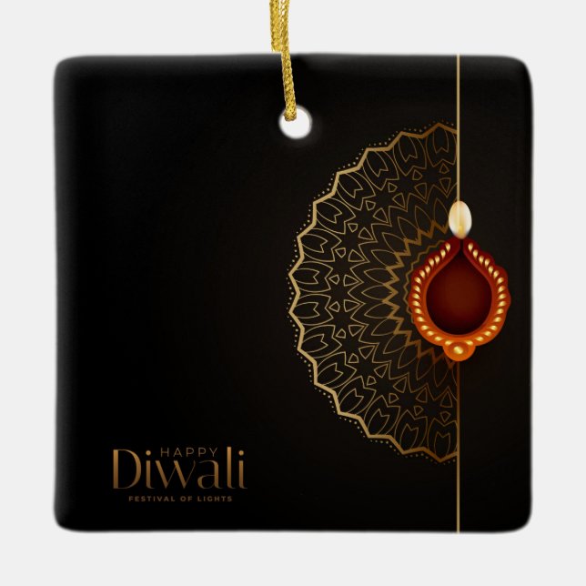 Happy Diwali Keramik Ornament (Vorderseite)