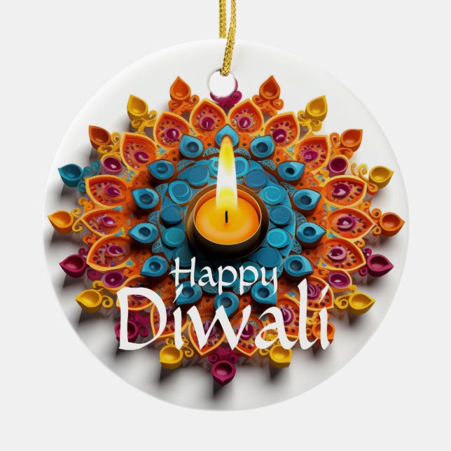 Happy Diwali Keramik Ornament (Vorne)