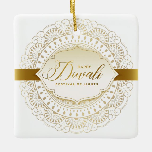 Happy Diwali Keramikornament (Vorderseite)