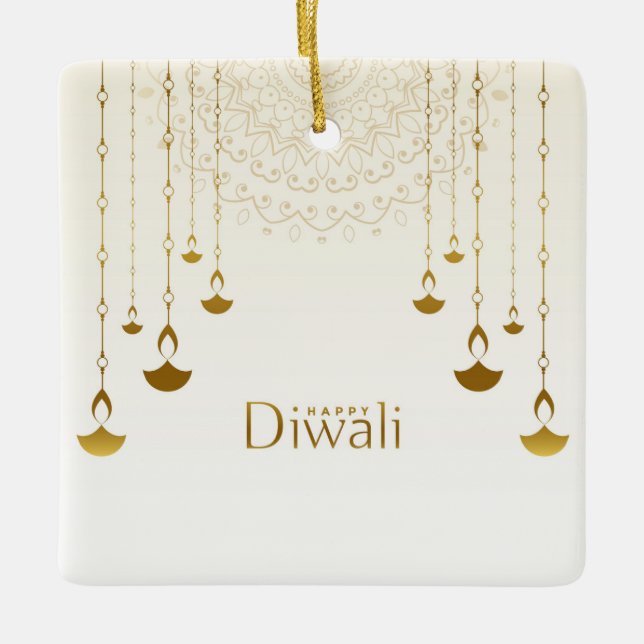 Happy Diwali Keramikornament (Vorderseite)