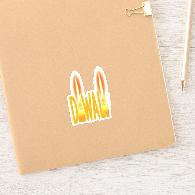 Happy Diwali Lights Kerzen Typografie Candlelight Aufkleber (Notizbuch)