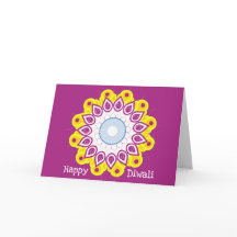 Happy Diwali Mandala Magenta Yellow