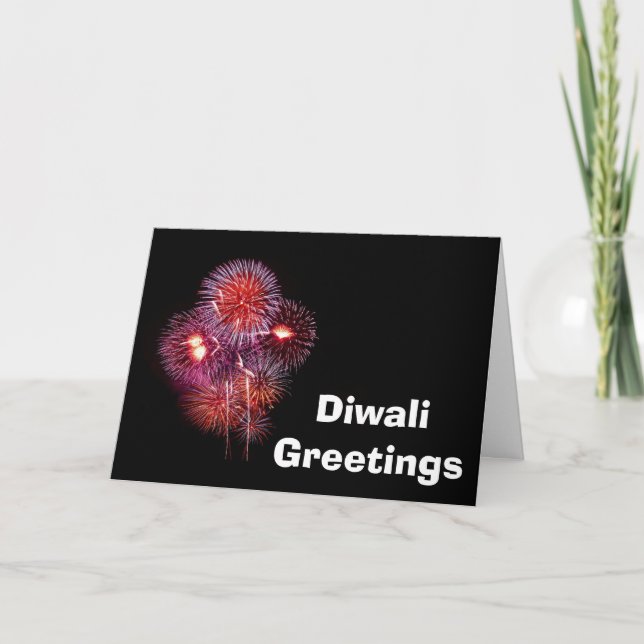 Happy Diwali mit dem benutzerdefinierten Feuerwerk Karte (Vorderseite)