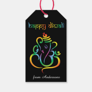 Happy Diwali mit Ganesha, Sondertext Geschenkanhänger