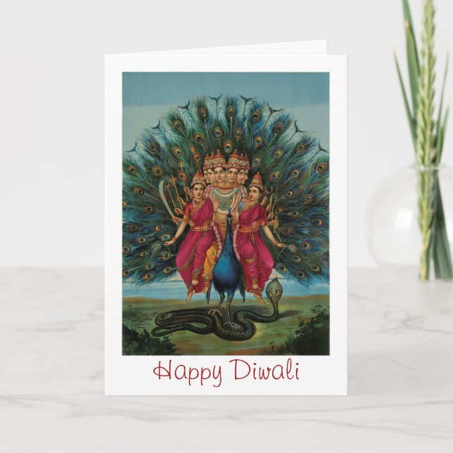 Happy Diwali mit indischer Göttin Karte (Vorderseite)