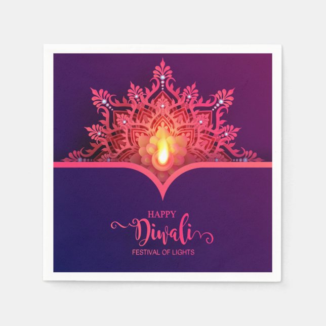 Happy Diwali Napkins Serviette (Vorderseite)