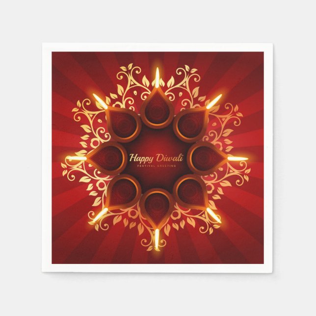 Happy Diwali Napkins Serviette (Vorderseite)