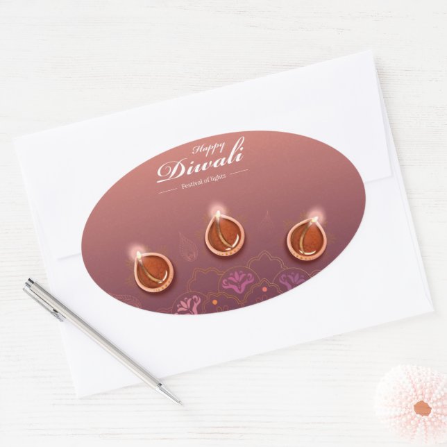 Happy Diwali Oval Sticker (Umschlag)