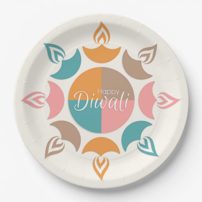 Happy Diwali Paper Plate Pappteller (Vorderseite)