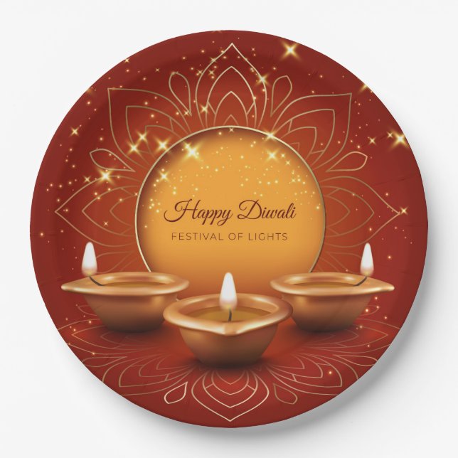 Happy Diwali Paper Plate Pappteller (Vorderseite)