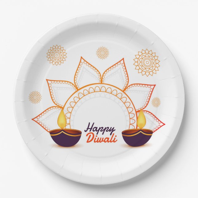 Happy Diwali Paper Plate Pappteller (Vorderseite)