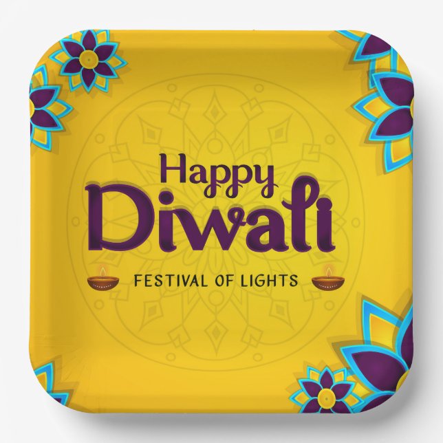 Happy Diwali Paper Plate Pappteller (Vorderseite)