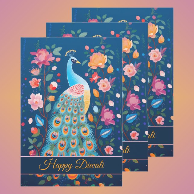 Happy Diwali Peacock & Blume Geschenkpapier Set (Von Creator hochgeladen)