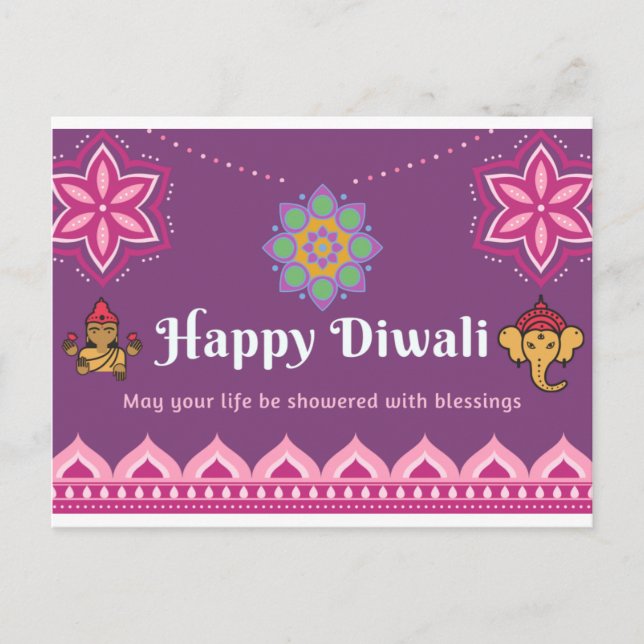 Happy Diwali Postkarte (Vorderseite)